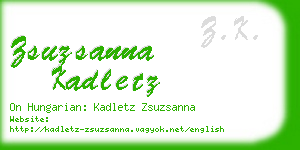 zsuzsanna kadletz business card